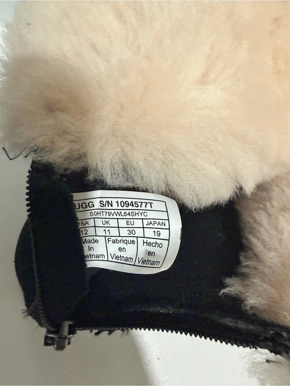UGG Kids Black Shearling Boots – Size 12